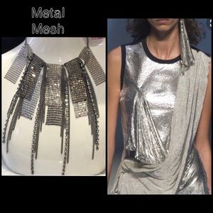 Amazing Metal Mesh & Rhinestone Necklace,NWT-Boutique